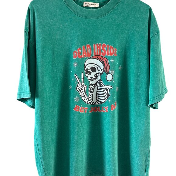 Anna-Kaci Graphic Tee – “Dead Inside But Jolly AF” (M), Oversized, Stretch / NWT - Picture 2 of 3